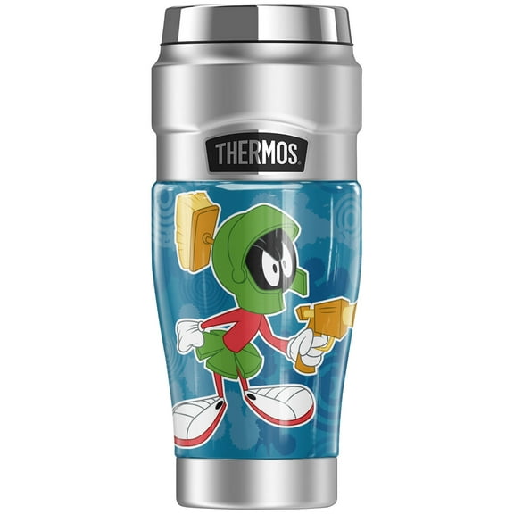 Looney Tunes Marvin Martian Circle Pattern THERMOS STAINLESS KING Stainless Steel Travel Tumbler, Vacuum insulated & Double Wall, 16oz