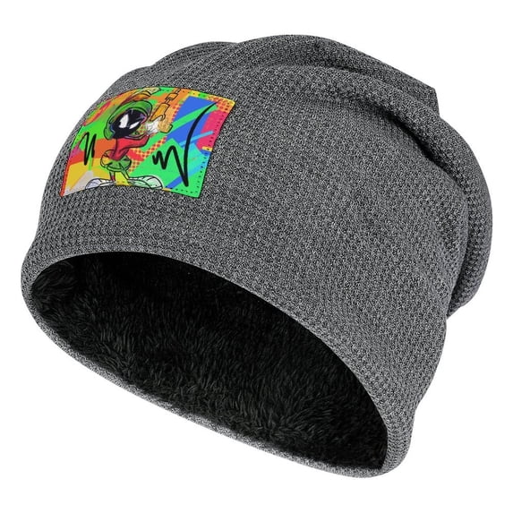 Looney Tunes Marvin The Martian Beanies Hats for Men Women Winter Warm Knit Hat, Beanies Cuffed Plain Skull Caps