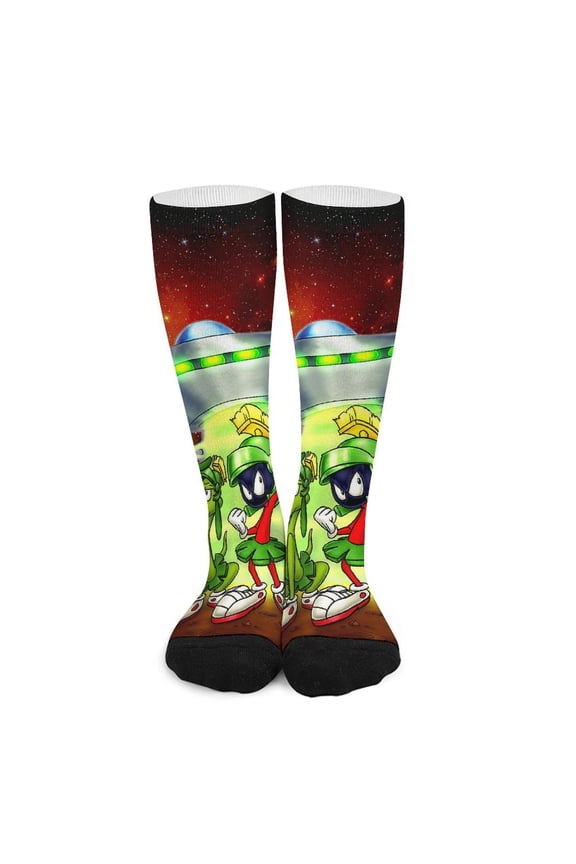 Looney Tunes Marvin The Martian Compression Socks for Women And Men - Best Support for Running, Athletic, Recover, Nurse, Travel