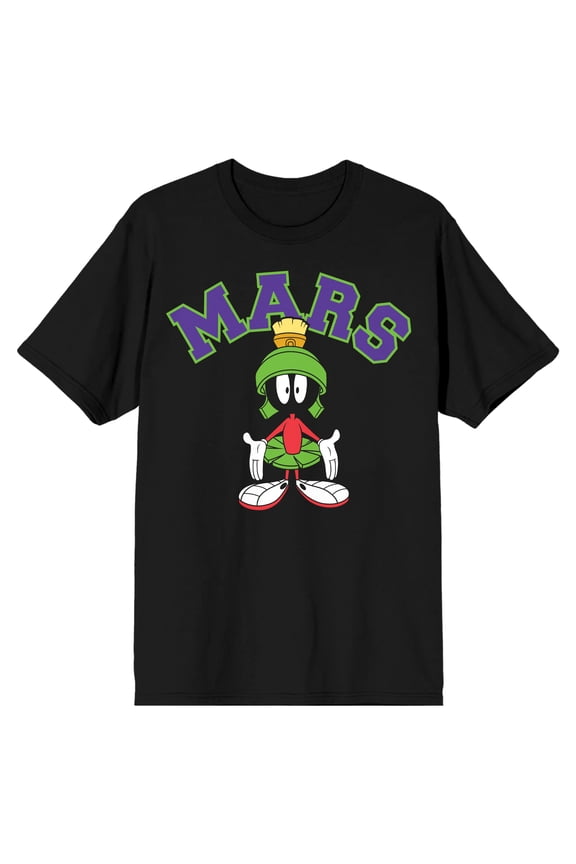 Looney Tunes Marvin The Martian Mars Men's Black T-shirt-Medium