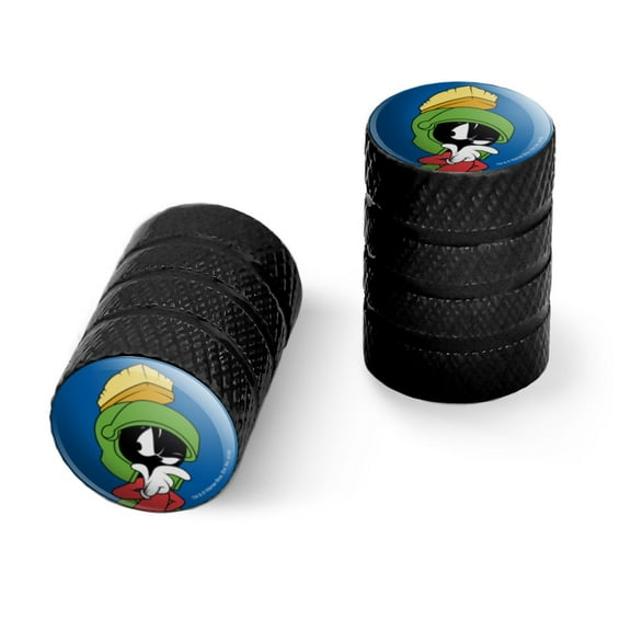 Looney Tunes Marvin The Martian Motorcycle Bicycle Bike Tire Rim Wheel Aluminum Valve Stem Caps