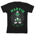 thumbnail image 1 of Looney Tunes Marvin the Martian Boy's Black T-shirt-M, 1 of 4