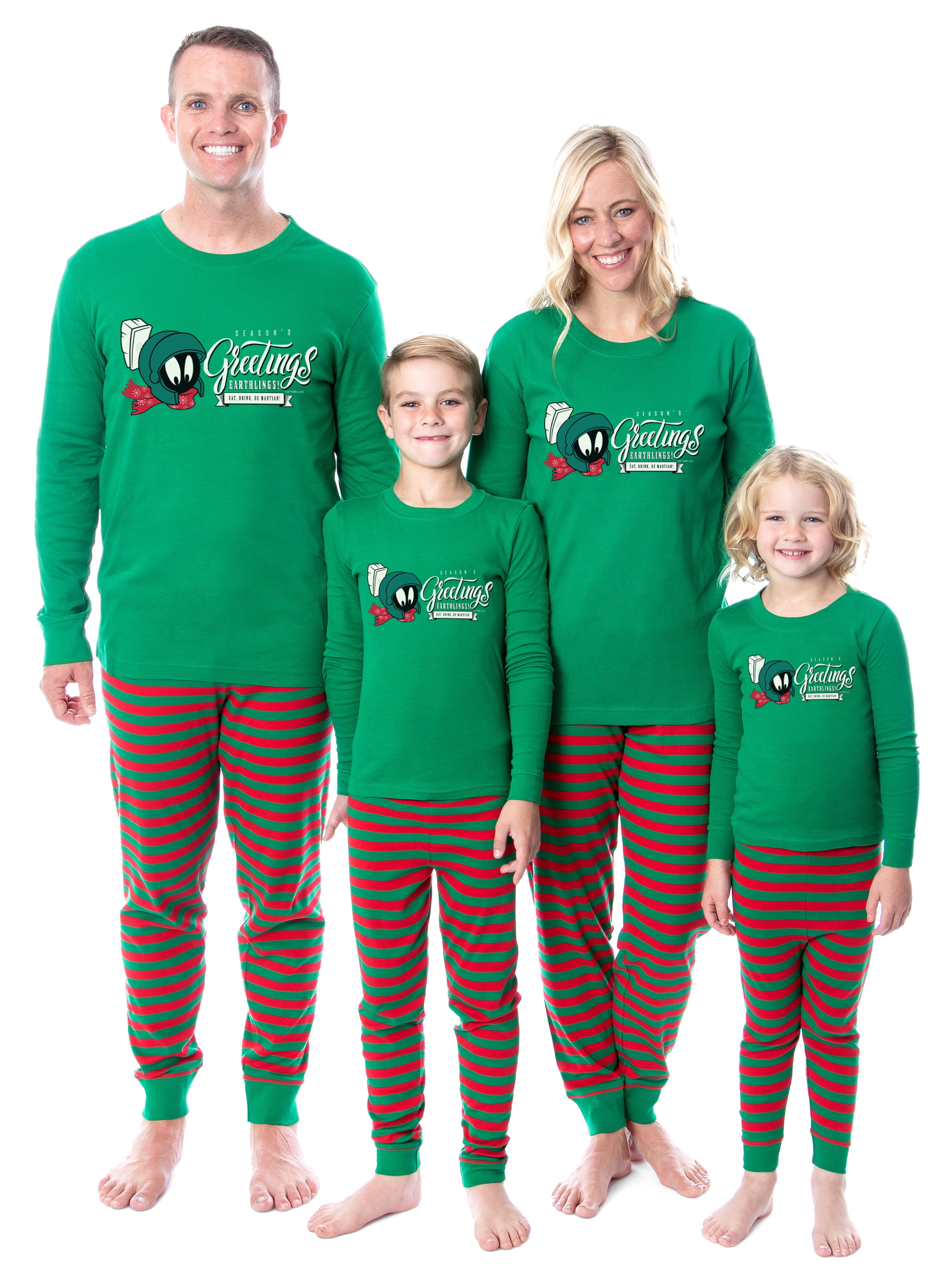 Looney Tunes Marvin the Martian Christmas Tight Fit Family Pajama Set ...