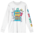 thumbnail image 1 of Looney Tunes Meet Me Under The Mistletoe Crew Neck Long Sleeve White Adult Tee-XL, 1 of 7