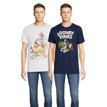 Looney Tunes Men's & Big Men's Graphic Tee Shirts, 2-Pack, S-3XL