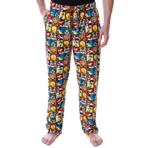 Looney Tunes Men's Character Grid All-Over Print Sleep Lounge Pajama Pants