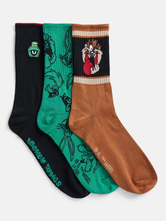 Men's Crew Socks, 3-Pack, Shoe Sizes 8-12