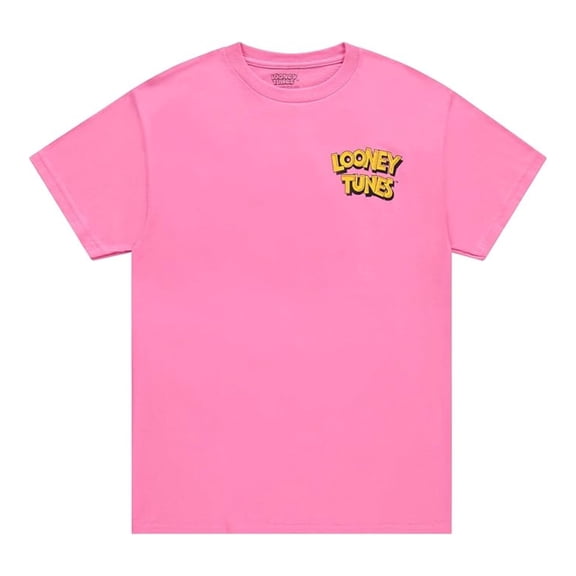 Looney Tunes Men’s Shirt, Printed Bugs Bunny Marvin and Taz Classic T-Shirt Azelia Pink - M