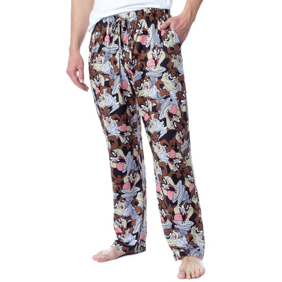 Looney Tunes Mens' Character Tasmanian Devil Taz All-Over Print Lounge Sleep Pajama Pants