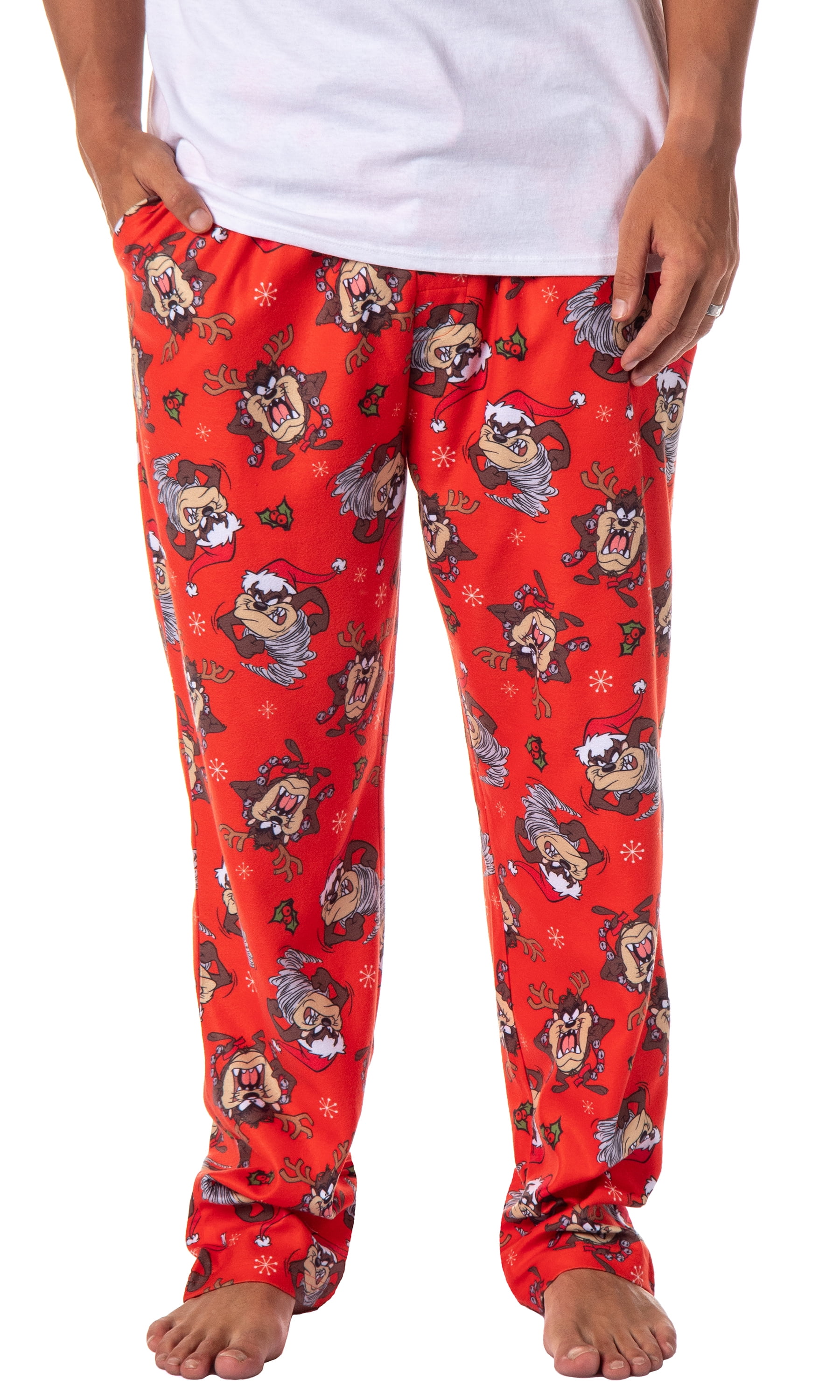 Looney Tunes Mens' Christmas Character Tasmanian Devil Sleep Pajama