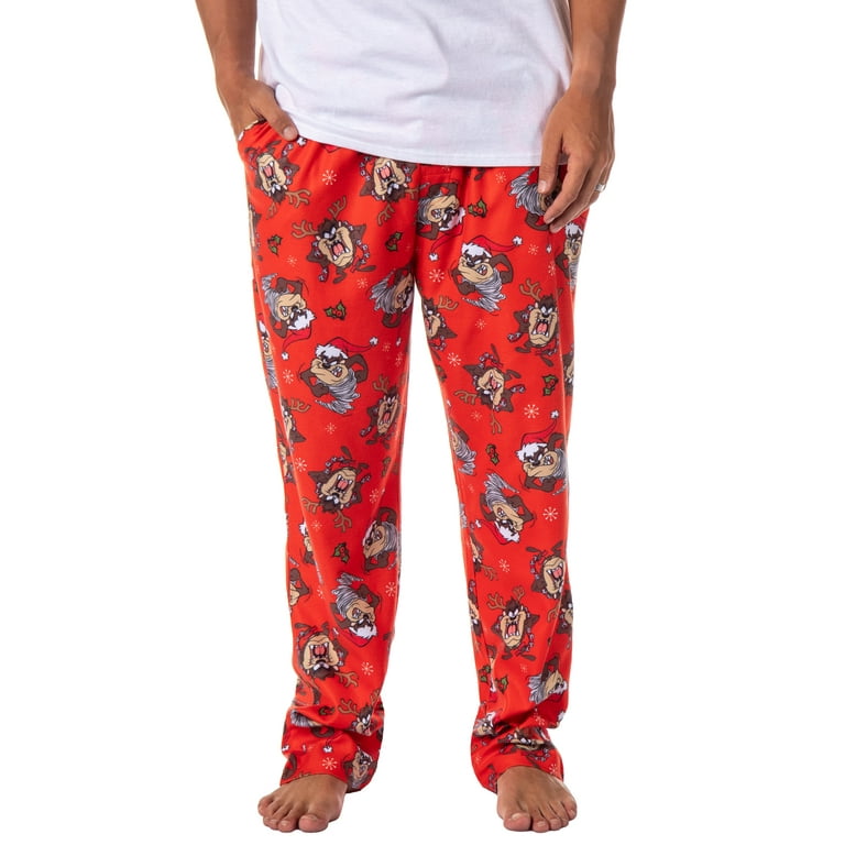 Looney Tunes Mens Christmas Character Tasmanian Devil Sleep Pajama Pants