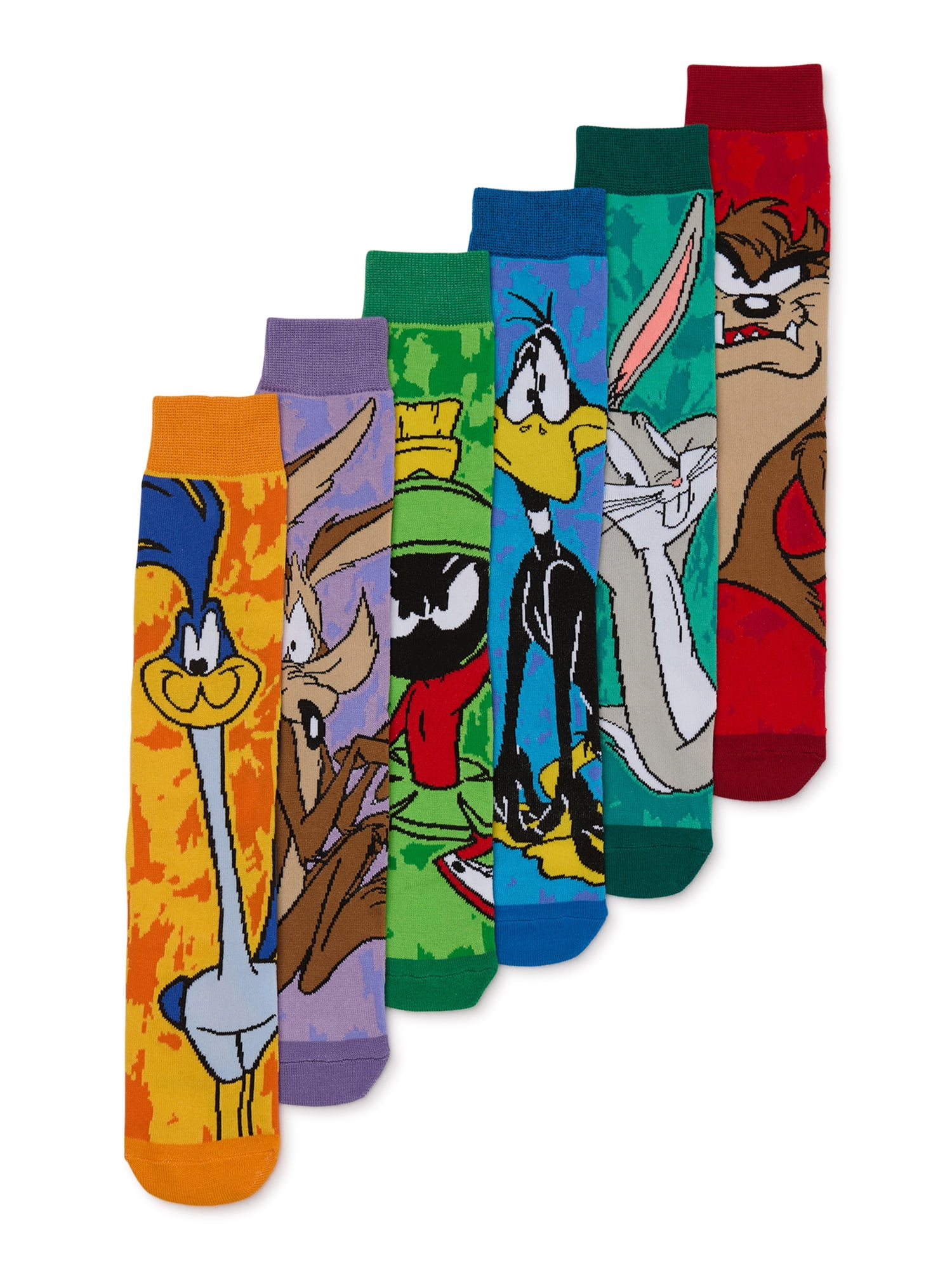 Looney Tunes Mens Crew Socks, 6-Pack