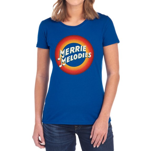 Looney Tunes Merrie Logo Women's T Shirt, Royal, Large