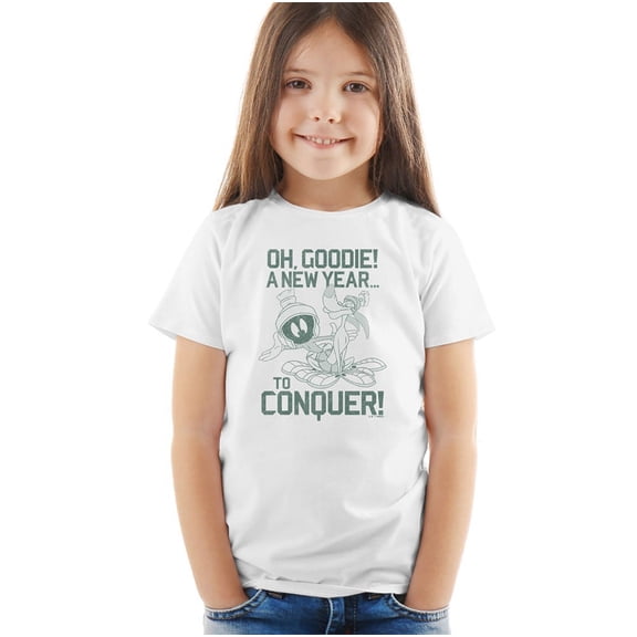 Looney Tunes New Year To Conquer Marvin the Martian Kids T Shirt for Youth Toddler Boys and Girls
