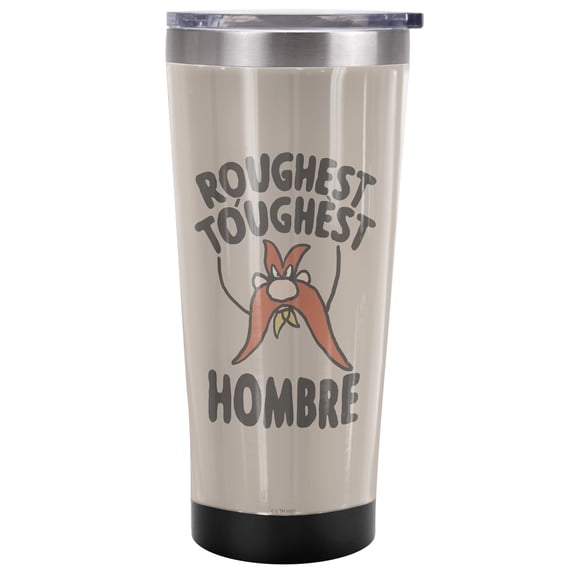Looney Tunes Official The Roughest Toughest 20 oz Travel Tumbler, Stainless Steel, Vacuum Insulated with Leak Resistant Slide-Lock Lid
