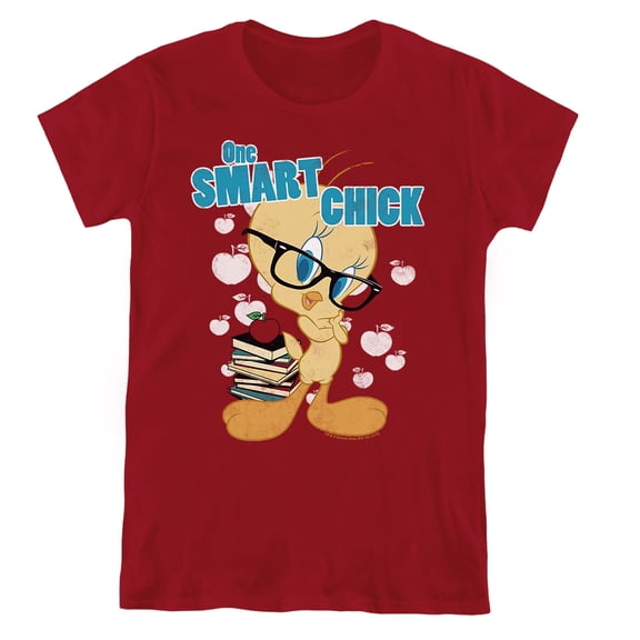 Looney Tunes One Smart Chick Women's T Shirt, Cardinal, Medium