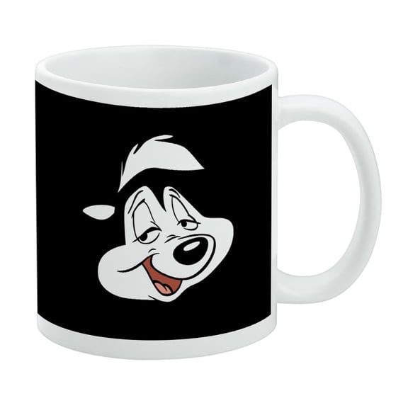 Looney Tunes Pepe Face Ceramic Coffee Mug, Novelty Gift Mugs for Coffee, Tea and Hot Drinks, 11oz, White