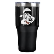 Looney Tunes Pepe Face Stainless Steel Tumbler 30 oz Coffee Travel Cup, Vacuum Insulated & Double Wall with Leakproof Sliding Lid