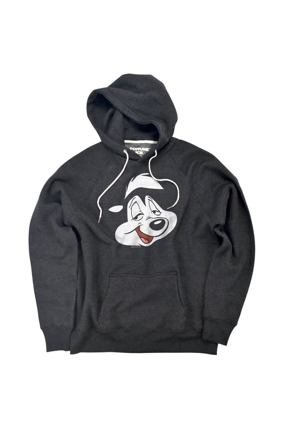 Pepe Face Unisex Adult Slim Fit Pull-Over Heather Hoodie, Charcoal, Small