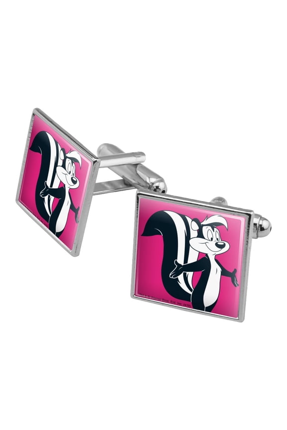 Looney Tunes Pepe Le Pew Square Cufflink Set - Silver or Gold
