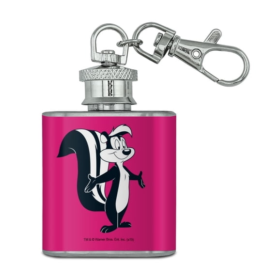 Looney Tunes Pepe Le Pew Stainless Steel 1oz Mini Flask Key Chain