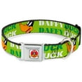 thumbnail image 1 of Looney Tunes Pet Collar, Dog Collar Metal Seatbelt Buckle, Daffy Duck Face Close Up Greens, 9.5 to 13 Inches 1.0 Inch Wide, 1 of 2