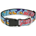 thumbnail image 1 of Looney Tunes Pet Collar, Dog Collar Plastic Buckle, Meep Meep Road Runner Poses Baby Blue, 11 to 16.5 Inches 1.0 Inch Wide, 1 of 6