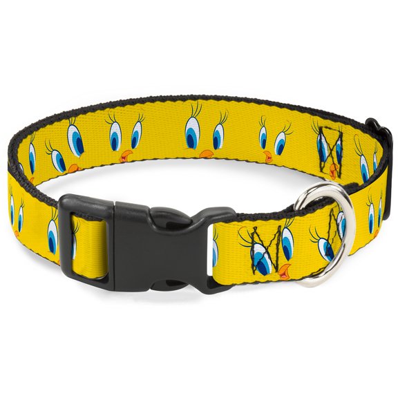 Looney Tunes Pet Collar, Dog Collar Plastic Buckle, Tweety Bird Expressions, 9.5 to 13 Inches 1.0 Inch Wide