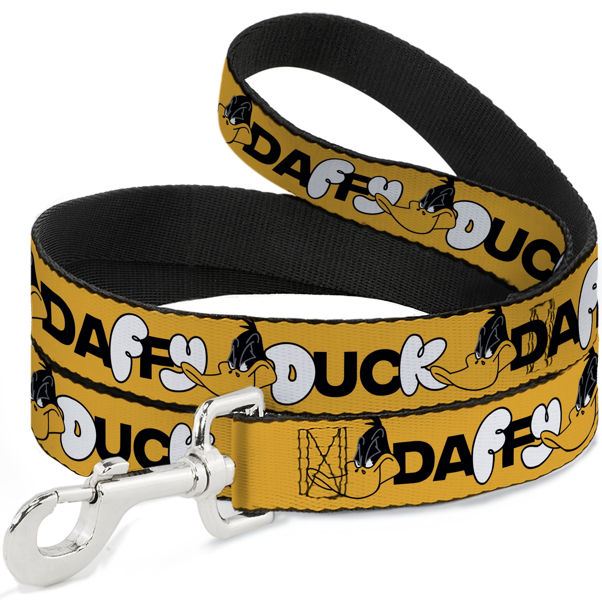 Looney Tunes Pet Leash, Dog Leash, Daffy Duck Smiling Face Text Orange, 6 Feet Long 1.0 Inch Wide