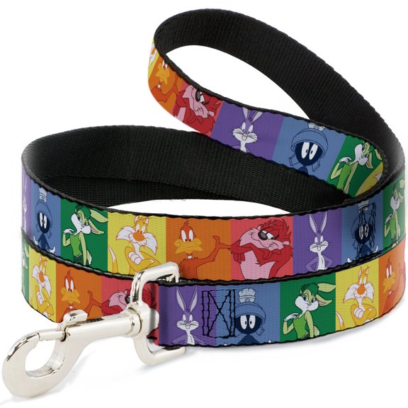 Looney Tunes Pet Leash, Dog Leash, Looney Tunes Character Pose Pride Blocks Multi Color, 4 Feet Long 1.0 Inch Wide