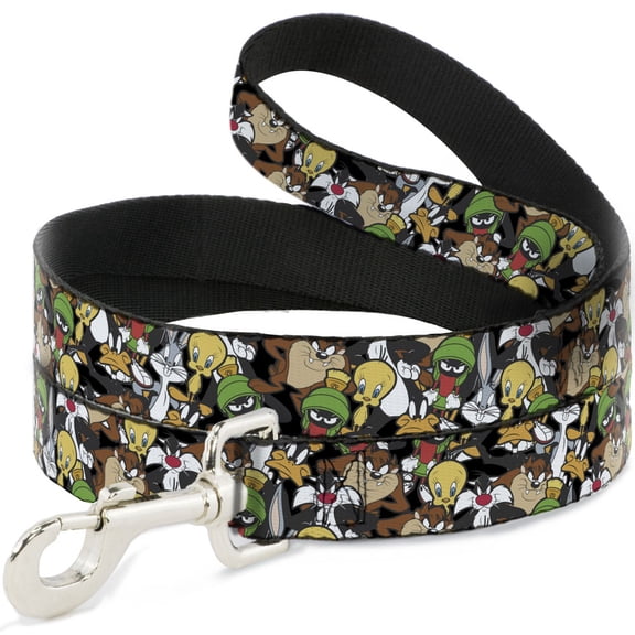 Looney Tunes Pet Leash, Dog Leash, Looney Tunes Character Stacked Collage4, 4 Feet Long 1.0 Inch Wide