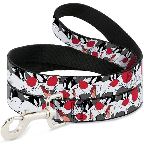 Looney Tunes Pet Leash, Dog Leash, Sylvester The Cat Expressions Gray, 4 Feet Long 1.0 Inch Wide