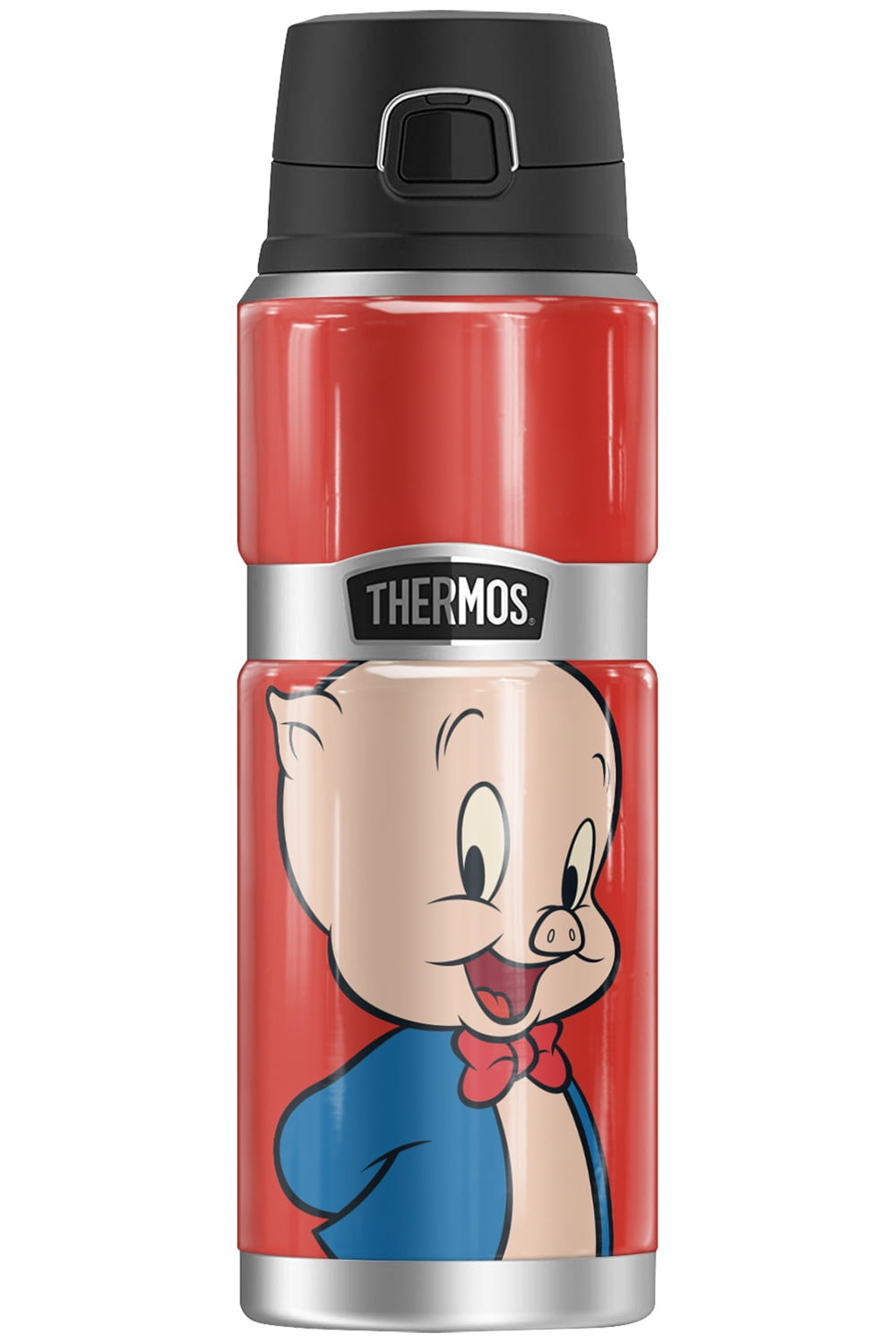 Looney Tunes Porky Pig, THERMOS STAINLESS KING Stainless Steel Drink Bottle, Vacuum insulated & Double Wall, 24oz