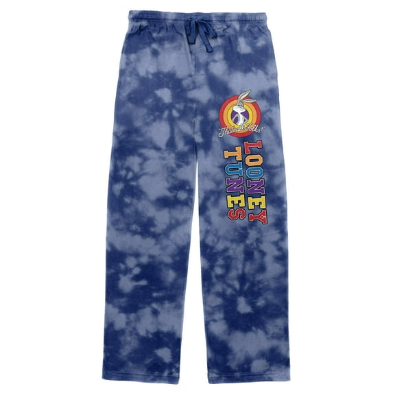Looney Tunes Rainbow Logo Blue Tie Dye Pajama Pants-XL