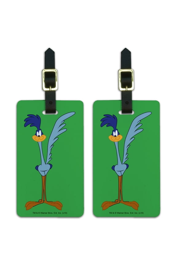 Looney Tunes Road Runner Luggage ID Tags Suitcase Carry-On Cards - Set of 2