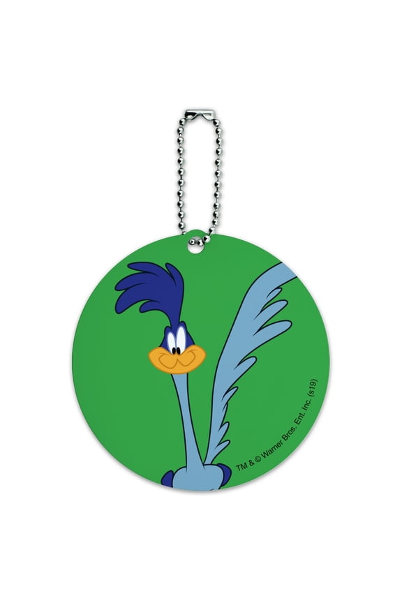 Looney Tunes Road Runner Round Luggage ID Tag Card Suitcase Carry-On