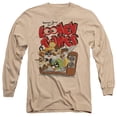 thumbnail image 1 of Looney Tunes Saturday Mornings Long Sleeve Adult 18/1 T-Shirt Sand, 1 of 1