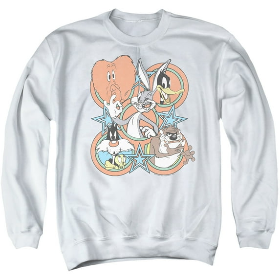 Looney Tunes Screen Stars Adult Crewneck Sweatshirt White