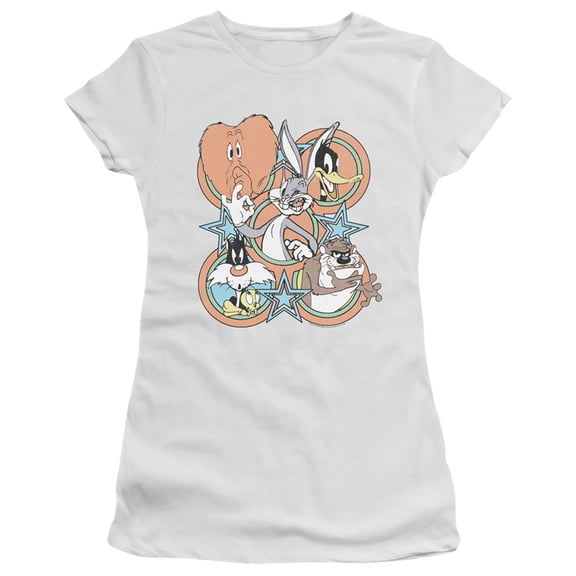 Looney Tunes Screen Stars Junior Women's T-Shirt Sheer White