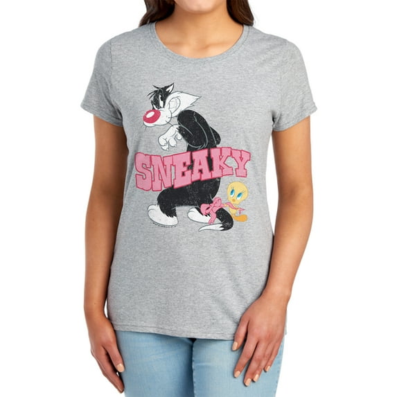 Looney Tunes Sneaky Women's T Shirt, Athletic Heather, X-Large