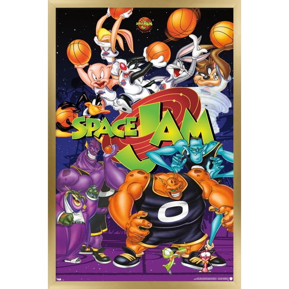 Looney Tunes: Space Jam - Collage Wall Poster, 14.725" x 22.375", Framed