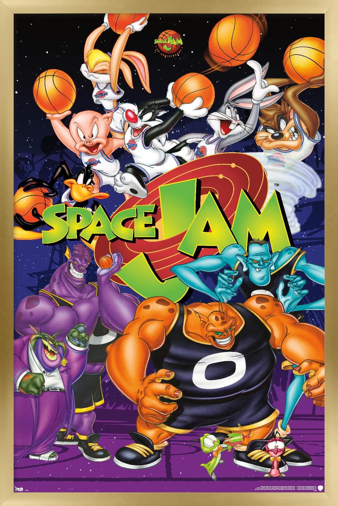 Looney Tunes: Space Jam - Collage Wall Poster, 22.375" x 34", Framed
