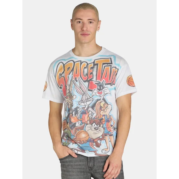 Looney Tunes Space Jam Men's & Big Men's Graphic Print Tee with Short Sleeves, Sizes S-XL
