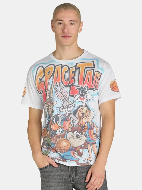 Space Jam Men's & Big Men's Graphic Print Tee with Short Sleeves, Sizes S-XL