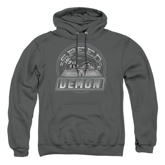 Trevco Sportswear LT181-AFTH-6 Looney Tunes Speed Demon Adult Pullover Hoodie, Charcoal - 3X