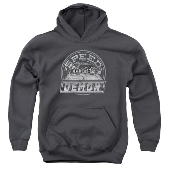 Looney Tunes Speed Demon Youth Pullover Hoodie Sweatshirt Charcoal