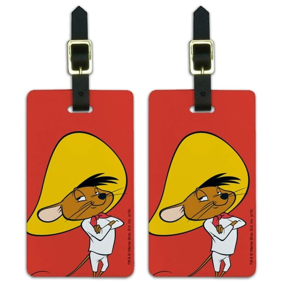 Looney Tunes Speedy Gonzales Luggage ID Tags Suitcase Carry-On Cards - Set of 2
