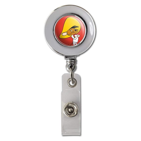 Looney Tunes Speedy Gonzales Retractable Reel Chrome Badge ID Card Holder Clip