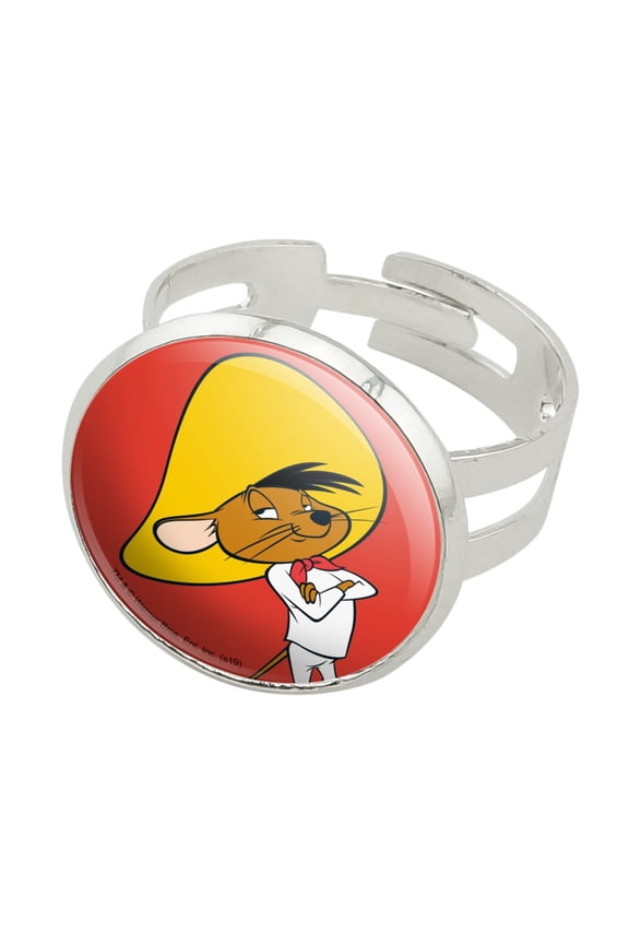 Looney Tunes Speedy Gonzales Silver Plated Adjustable Novelty Ring