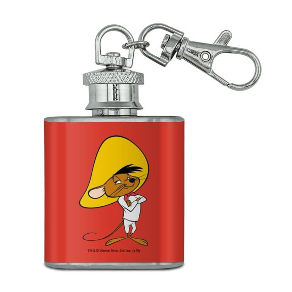 Looney Tunes Speedy Gonzales Stainless Steel 1oz Mini Flask Key Chain